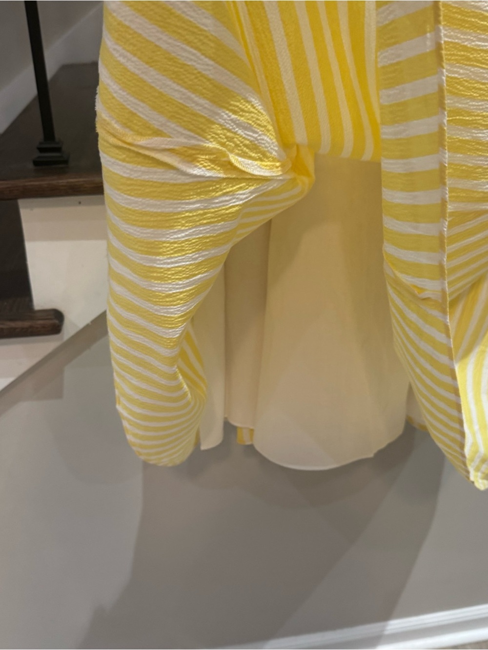 Kate Spade yellow and white striped A-lined midi dress - Picture 3 of 8